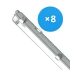 Mehrfachpackung 8x Noxion LED Feuchtraumleuchte Gehäuse Poseidon V2.0 | Geeignet Für  2x150cm LED Röhre
