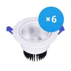 Mehrfachpackung 6x LED Deckenstrahler Rund schwenkbar 15W 1200lm 60D - 930  | 135mm - Ausschnitt 110mm - UGR 